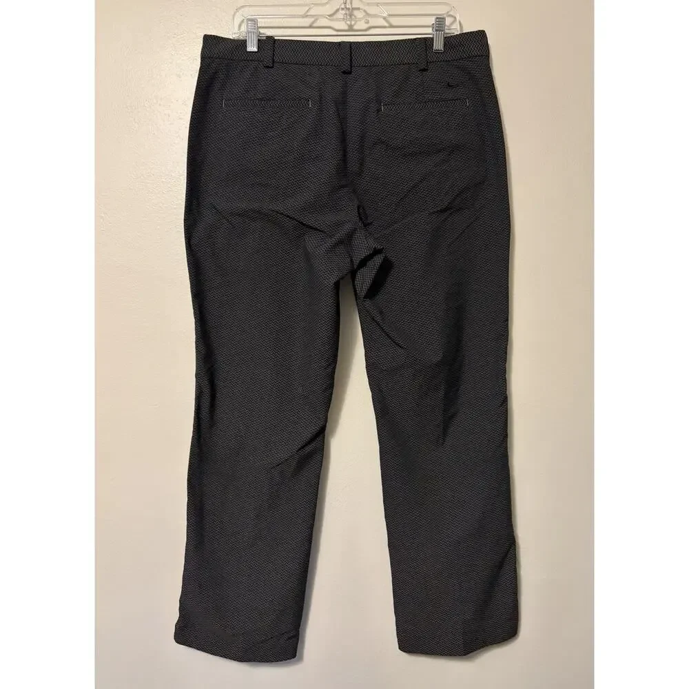 Nike Golf Mens Pants 34 x 30 Black Gray Chevron Geometric Tour Performance